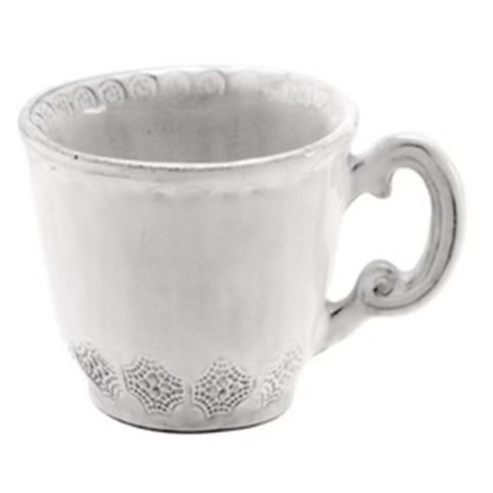 VIETRI INCANTO STONE WHITE-LACE MUG - 3 5/8" NEW
